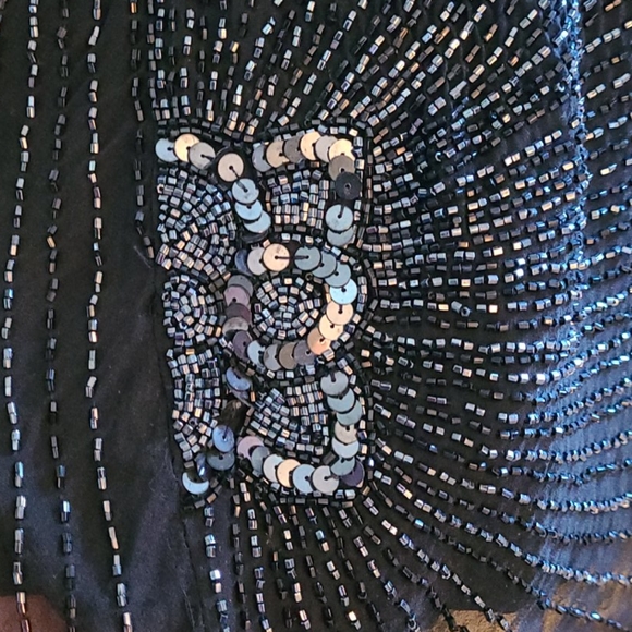 Oleg Cassini Vintage Black Beaded Sequin Dress - Picture 12 of 16